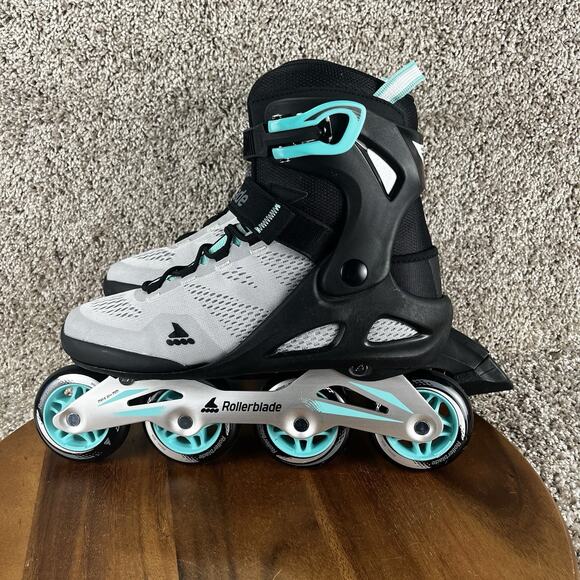 Rollerblade Macroblade 80 W Womens 10 Inline Skates Glacier Grey/Neo Mint READ - Picture 3 of 13